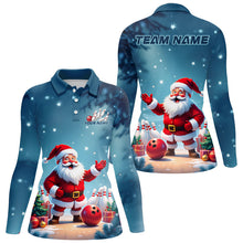 Load image into Gallery viewer, Santa Bowling Custom Christmas Ladies Bowling Shirts, Bowling Team Uniform Bowlers Outfits IPHW7847