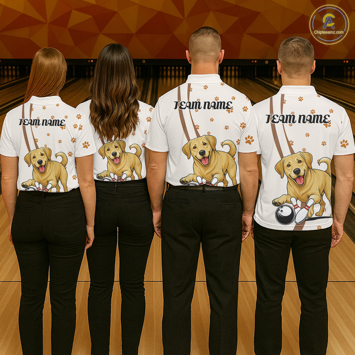 Custom Funny Labrador Retriever Dog Men Bowling Team Shirt, Dog Lovers Bowling Uniform IPHW10208
