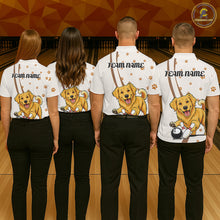 Load image into Gallery viewer, Custom Funny Golden Retriever Dog Men Bowling Team Shirt, Dog Lovers Bowling Uniform IPHW10209