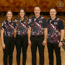Load image into Gallery viewer, Custom Red Lightning Dragon Bowling Men Polo Shirts, Dragon Bowling League Shirt IPHW10356