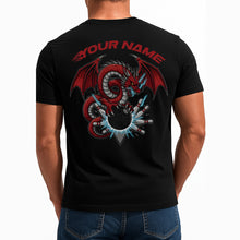 Load image into Gallery viewer, Personalized Bowling T-Shirts For Men, Red Dragon Thunder Lightning Team Uniform IPHW9074