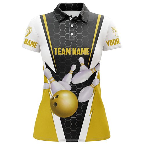 Bowling Shirts For Women Custom Name And Team Name Strike Bowling Ball And Pins, Team Bowling Shirts IPHW4947