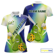 Load image into Gallery viewer, Custom Funny Pickles Loves Beer And Pickleball Women Polo Shirts, Pickleball Team Shirt IPHW9439