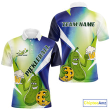 Load image into Gallery viewer, Custom Funny Pickles Loves Beer And Pickleball Polo Shirts For Men, Pickleball Team Shirt IPHW9439