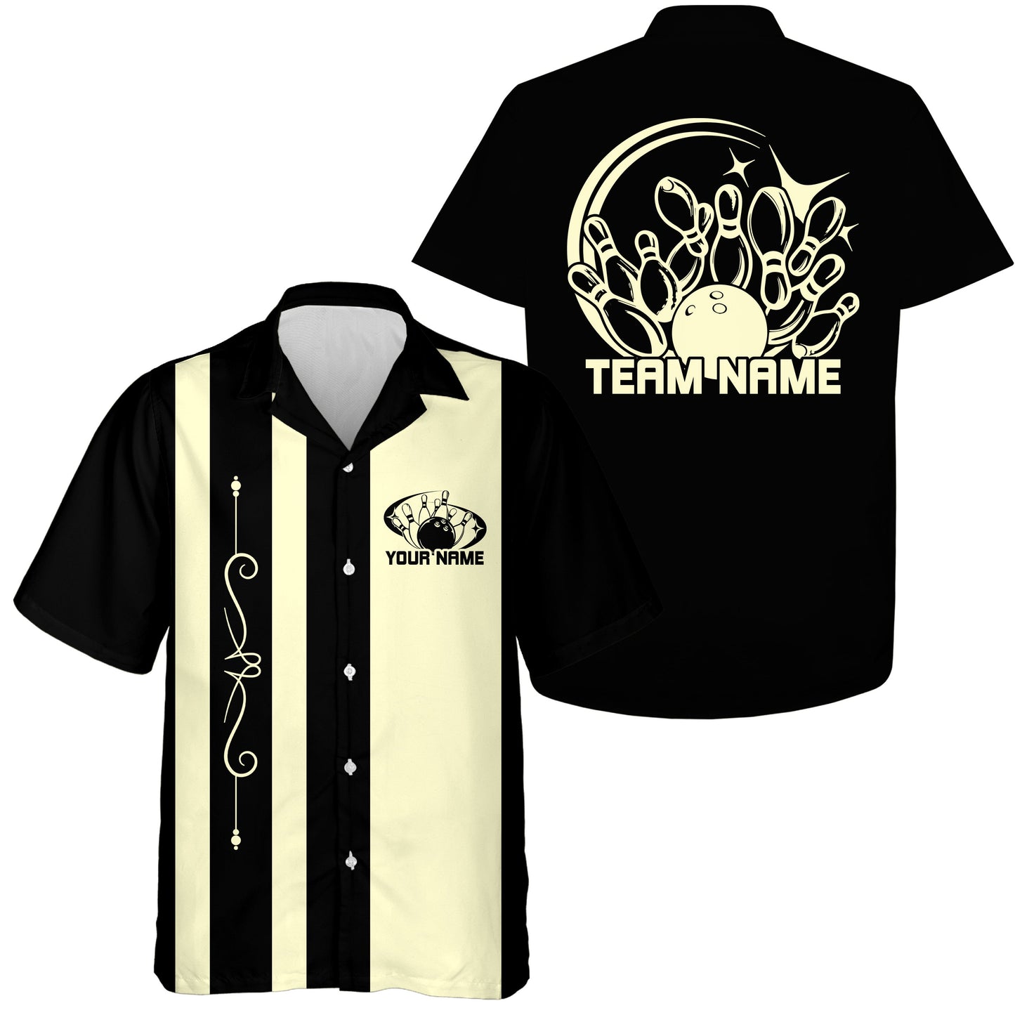 Custom Classic Vintage Bowling Team Shirts, 50S Retro Bowling Button Up Shirt IPHW10088
