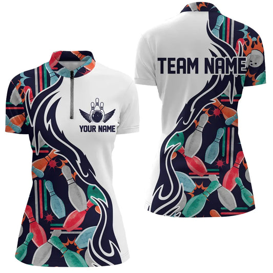 Custom Bowling Shirts For Women, Personalized Bowling Team Jerseys IPHW4596