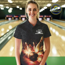 Load image into Gallery viewer, Custom Dreamy Bowling Polo Shirts For Women, Bokeh Bowling Team Shirt IPHW9442