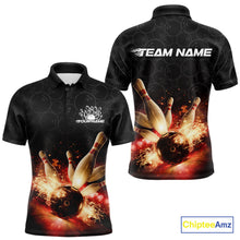 Load image into Gallery viewer, Custom Dreamy Bowling Polo Shirts For Men, Bokeh Bowling Team Shirt IPHW9442