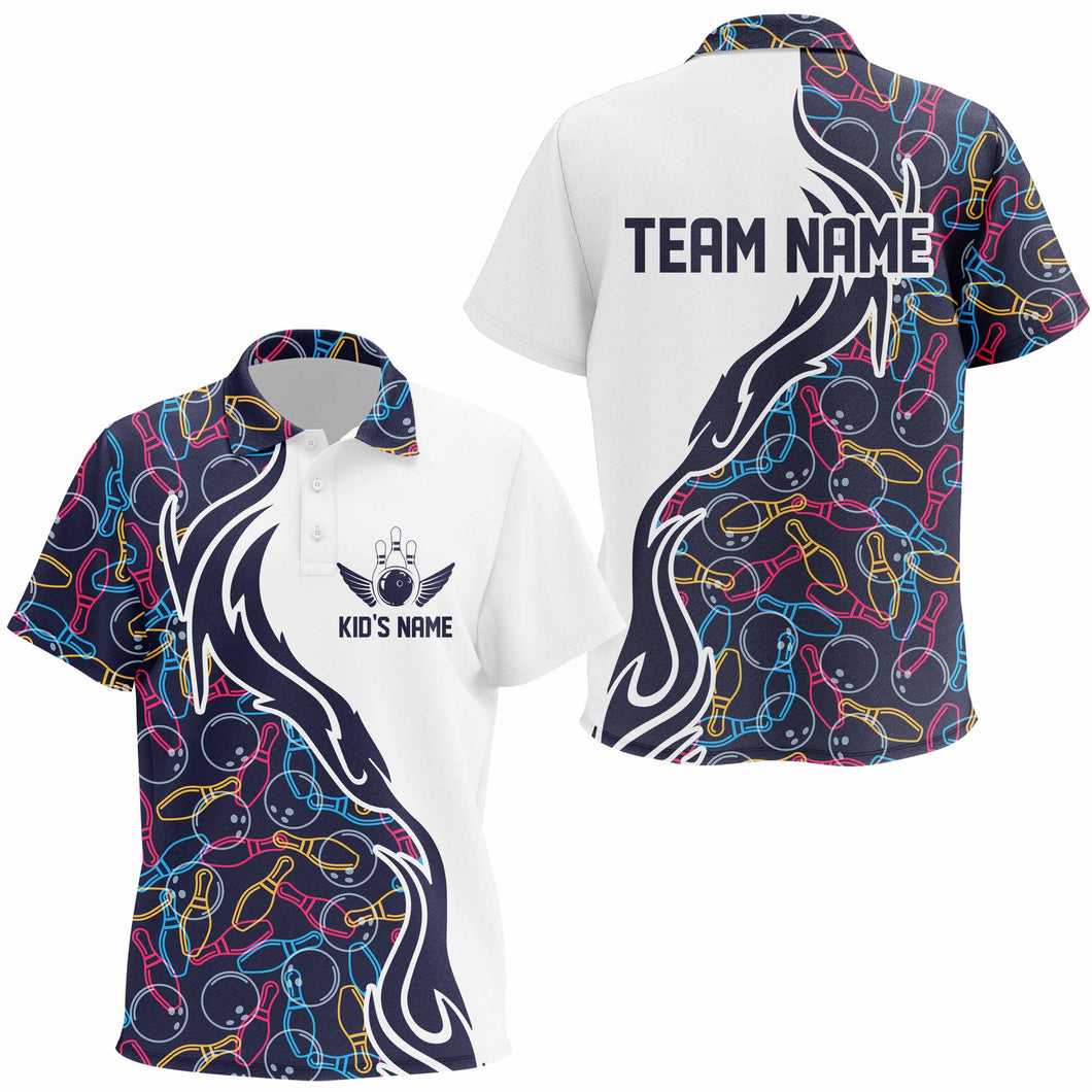 Custom Bowling Polo Shirts For Kid, Personalized Bowling Kid Jerseys IPHW4494