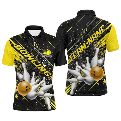 Gold Strike Bowling Custom Team Shirts For Men And Women, Bowling League Outfits For Bowlers IPHW6335