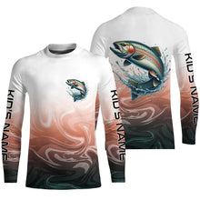 Load image into Gallery viewer, Rainbow Trout Fishing Long Sleeve Tournament Shirts, Custom Trout Fly Fishing Apparel IPHW6341