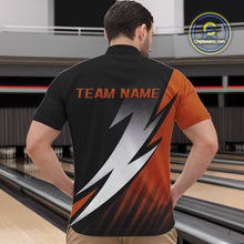 Load image into Gallery viewer, Black And Orange Custom Bowling Jerseys, Men Quarter-Zip Shirt Bowling Tournament Outfits IPHW9080