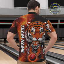 Load image into Gallery viewer, Custom Thunder Lightning Tiger Bowling Quarter-Zip Shirts For Men, Bowling Team Outfit IPHW9093