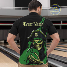 Load image into Gallery viewer, Custom Black And Green Pirate Bowling Men Quarter-Zip Shirt, Pirate Bowling Team Jerseys IPHW10711