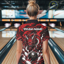 Load image into Gallery viewer, Person wearing a bowling shirt with a dragon design in a bowling alley
