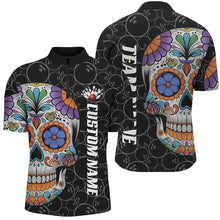 Load image into Gallery viewer, Custom Sugar Skull Bowling Shirts For Men, Halloween Bowling Team Shirts Bowlers Outfits IPHW7426