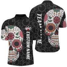 Load image into Gallery viewer, Custom Sugar Skull Bowling Shirts For Men, Halloween Bowling Team Shirts Bowlers Outfits IPHW7427