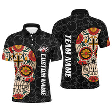 Load image into Gallery viewer, Custom Sugar Skull Bowling Shirts For Men, Halloween Bowling Team Shirts Bowlers Outfits IPHW7429