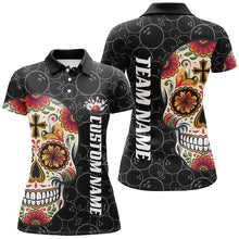 Load image into Gallery viewer, Custom Sugar Skull Ladies Bowling Shirts, Halloween Bowling Team Shirts Bowlers Outfits IPHW7430