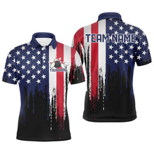 Load image into Gallery viewer, Dripping American Flag Custom Patriotic US Bowling Shirts For Men, Vintage Bowling Team Shirt IPHW7711