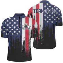 Load image into Gallery viewer, Dripping American Flag Custom Patriotic US Bowling Shirts For Men, Vintage Bowling Team Shirt IPHW7711