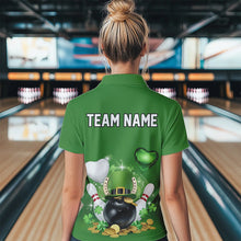 Load image into Gallery viewer, Custom Green St Patrick'S Day Bowling Polo Shirts For Women, Team Bowling Outfits IPHW8373