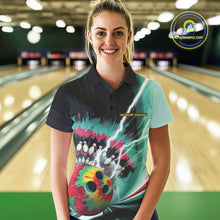 Load image into Gallery viewer, Custom Colorful Tie Dye Bowling Polo Shirts For Women, Rainbow Bowlers Outfit IPHW9117