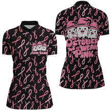 Load image into Gallery viewer, Custom Cute Funny Halloween Breast Cancer Polo Shirts For Women "In October We Wear Pink" IPHW7125