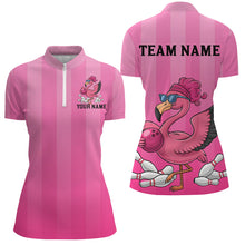 Load image into Gallery viewer, Custom Funny Flamingo Women&#39;s Bowling Shirts, Cute Bowling Team Shirt Bowler Outfits IPHW7729