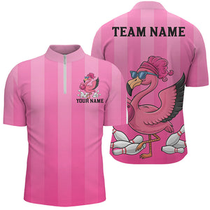 Custom Funny Flamingo Bowling Shirts For Men, Cute Bowling Team Shirt Bowler Outfits IPHW7729