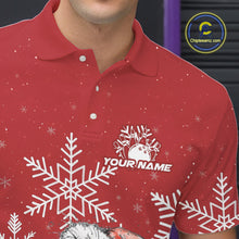 Load image into Gallery viewer, Custom Funny Santa Claus Christmas Bowling Men Polo Shirts, Xmas Bowling Team Shirt IPHW10109