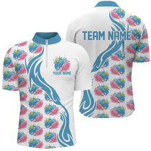 Load image into Gallery viewer, Custom Watercolor Pickleball Shirts For Men, Blue And Pink Pickleball Outfit For Team IPHW6935