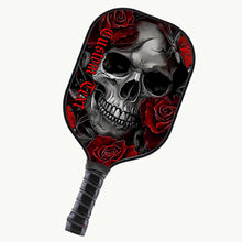 Load image into Gallery viewer, Red Rose Flowers And Skull Customized Halloween Pickleball Paddles For Men And Women, Halloween Pickleball Gift IPHW7499