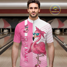 Load image into Gallery viewer, Cute Funny Pink Flamingo Custom Bowling Shirts For Men,  Slay Bowling Team Uniform Outfits IPHW7731
