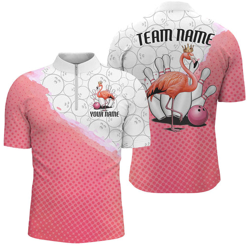 Pink Flamingo Custom Bowling Shirts For Men, Bowling Pattern Bowling Team League Shirt IPHW7733