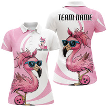 Load image into Gallery viewer, Cute Slay Pink Flamingo Custom Funny Bowling Shirts For Women, Flamingo Bowling Team Outfits IPHW7735