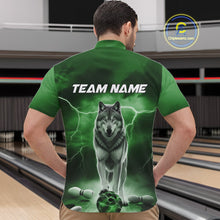 Load image into Gallery viewer, Custom Green Ligtning Wolf Bowling Team League Shirts For Men, Bowler Outfits IPHW10787