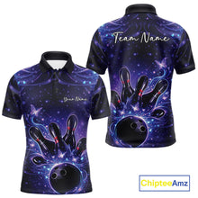Load image into Gallery viewer, Custom Dreamy Blue And Purple Butterfly Men Bowling Polo Shirt, Bowling Team Outfit IPHW11016