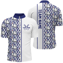 Load image into Gallery viewer, Blue Argyle Custom Bowling Polo Shirts For Men And Women, Custom Bowling Uniforms IPHW6967