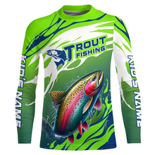 Load image into Gallery viewer, Rainbow Trout Fishing Custom Long Sleeve Fishing Shirts, Trout Fly Fishing Shirts Tournament Jerseys IPHW7183