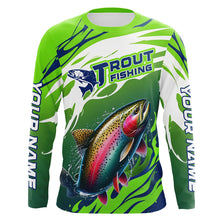 Load image into Gallery viewer, Rainbow Trout Fishing Custom Long Sleeve Fishing Shirts, Trout Fly Fishing Shirts Tournament Jerseys IPHW7183