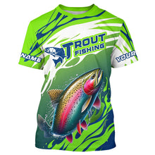 Load image into Gallery viewer, Rainbow Trout Fishing Custom Long Sleeve Fishing Shirts, Trout Fly Fishing Shirts Tournament Jerseys IPHW7183