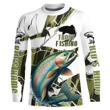 Load image into Gallery viewer, Rainbow Trout Fishing Custom Long Sleeve Fly Fishing Shirts, Fishing Camo Trout Fisherman Jerseys IPHW6456