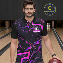 Load image into Gallery viewer, Pink And Purple Custom Bowling Team Shirts For Men And Women, Bowling Tournament Outfits IPHW6470