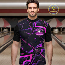 Load image into Gallery viewer, Pink And Purple Custom Bowling Team Shirts For Men And Women, Bowling Tournament Outfits IPHW6470