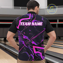 Load image into Gallery viewer, Pink And Purple Custom Bowling Team Shirts For Men And Women, Bowling Tournament Outfits IPHW6470