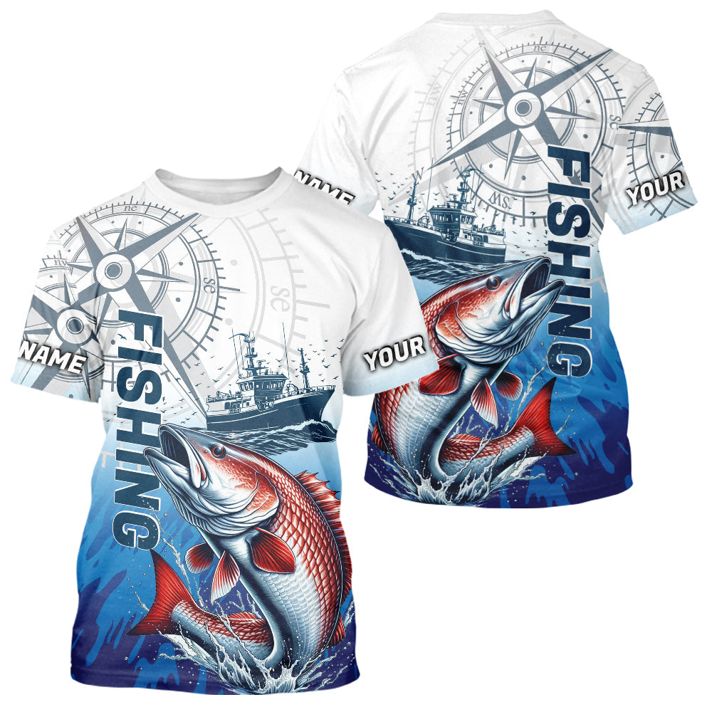 Custom Redfish Puppy Drum Fishing Saltwater Performance Shirts IPHW9157