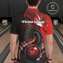 Load image into Gallery viewer, Custom Black And Red Dragon Bowling Jerseys, Dragon Bowling Team Men Polo Shirt IPHW10267