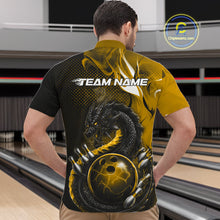Load image into Gallery viewer, Custom Black And Yellow Dragon Bowling Jerseys, Dragon Bowling Team Men Quarter-Zip Shirt IPHW10270