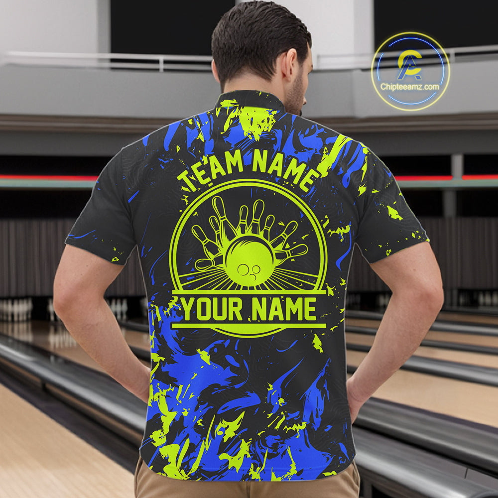 Personalized Bowling Shirts For Men, Bowling Balls And Pins Bowling Team Shirts IPHW4316